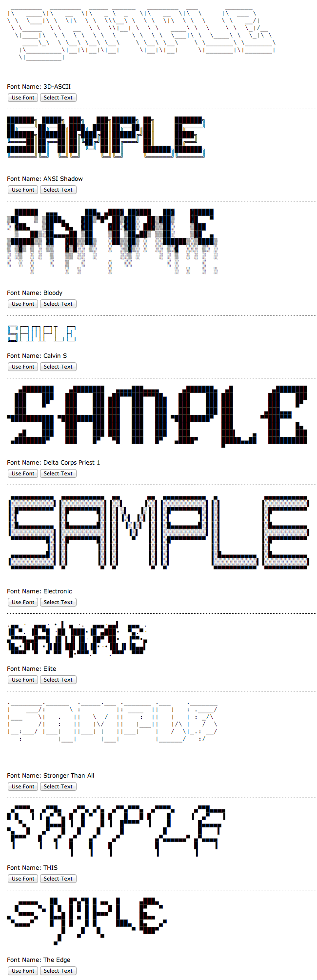 ascii art font