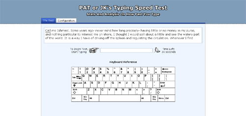 typing speed test home row keys